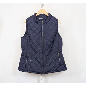 Argstar Vest Navy Blue Quilted Lightweight Pockets Misses Size XL